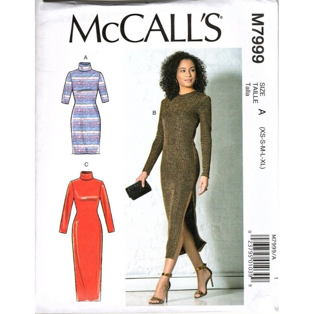 McCall's M7999 Misses XS to XL Pullover Bodycon Dresses Uncut Sewing Pattern